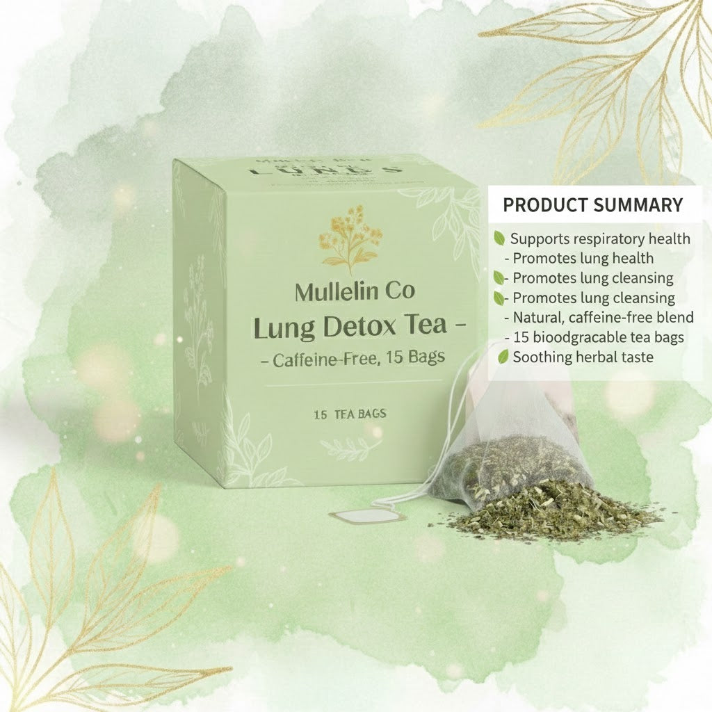 Mullein & Co Lung Support Tea – Caffeine-Free, 15 Bags